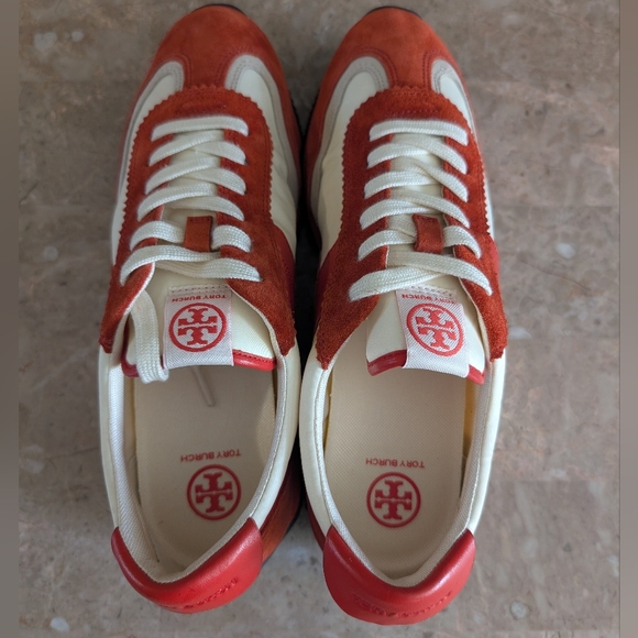 Tory Burch Hank Suede Leather Color Rust- Ivory Women's Size 10M No Box - Picture 10 of 11